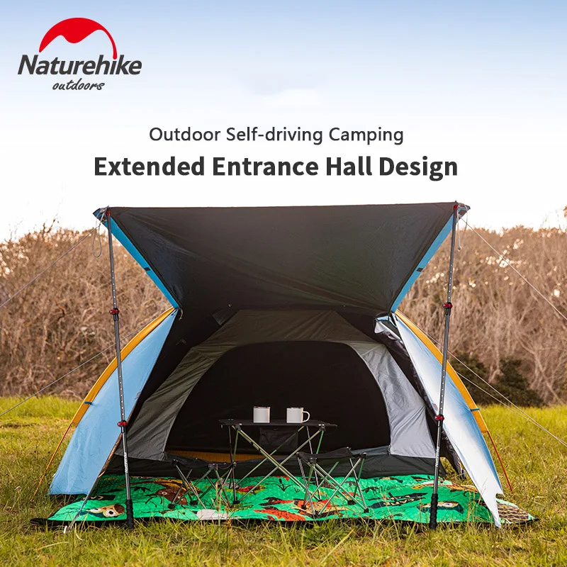 Палатка Naturehike на 3 человек для всей семьи большая двухслойная с защитой от ветра и