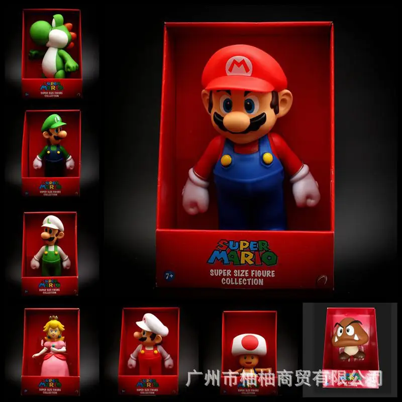 Figuras de acción originales de Super Mario, Luigi, Yoshi, Donkey Kong, Wario, modelo decorado en PVC de 9 pulgadas y 23cm, sin caja