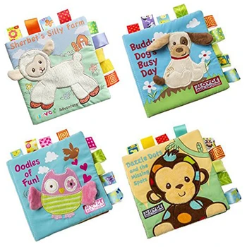 

4Pcs/Set 3D Animal Baby Soft Cloth Books Rustling Sound Activity Learning teaching Baby Fabric Book Toys Baby gifts