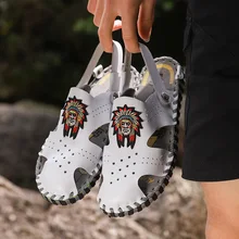 Сандалии из натуральной коровьей кожи; Мужские сабо; обувь в индийском стиле; мужские сандалии; летние шлепанцы; садовая обувь; новые красивые мужские сандалии; Sandalias Hombre