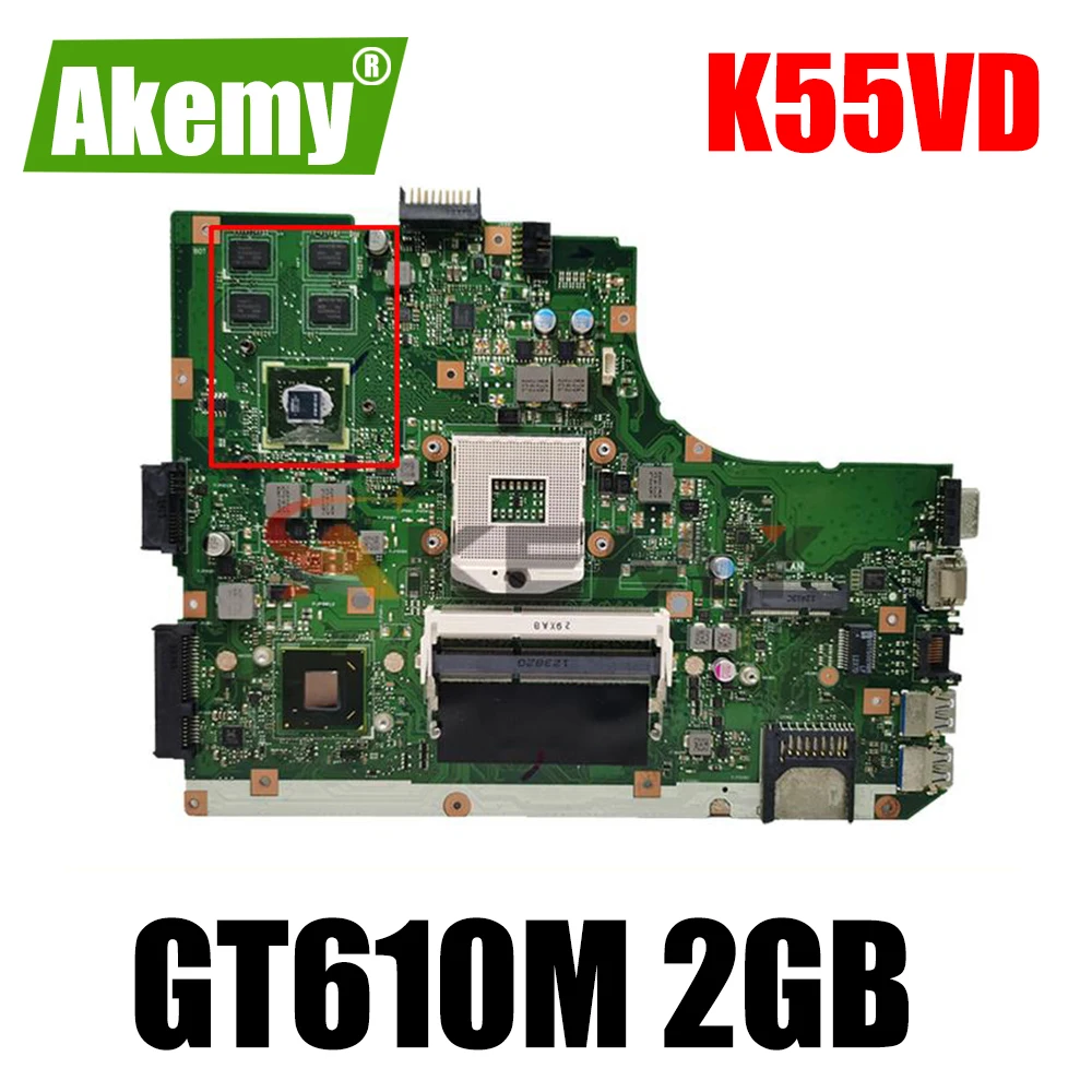 Placa base completamente probada para portátil Asus K55VD, con gráfica
