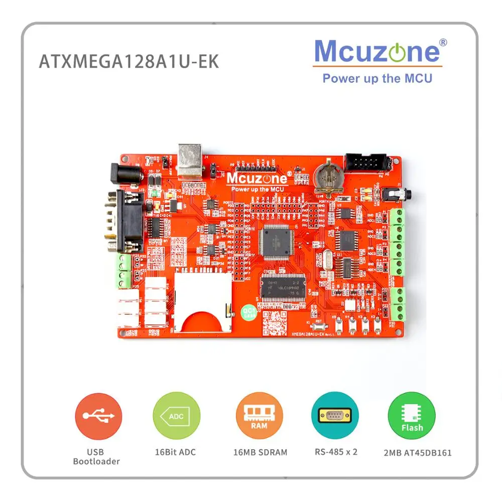 ATxmega128A1U-EK макетная плата, 1,8 'TFT lcd, 12Bit ADC и DAC, 8 USARTs, PDI JTAG, usb-устройство, XMEGA128A1U 128A1U