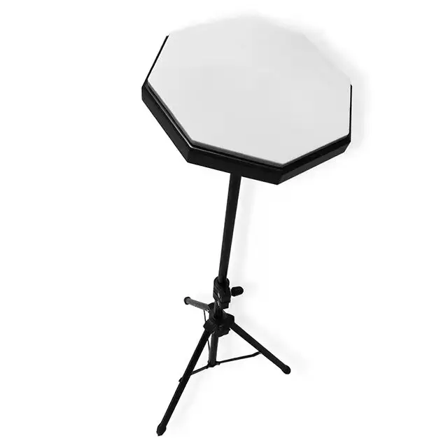 8' white Dumb pad with drum pad stand and one pairs drumsticks