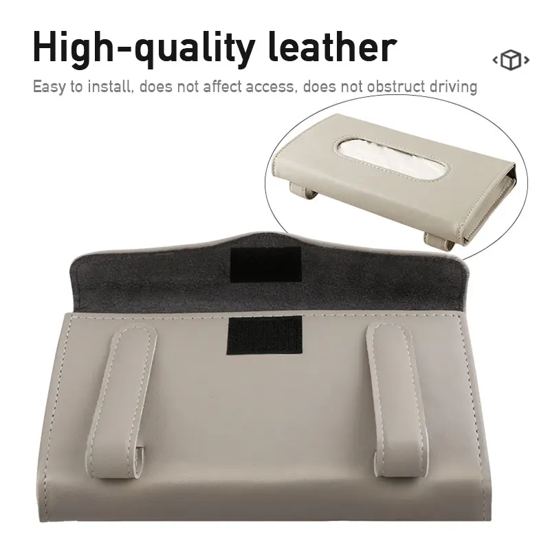 Paper Tissue Dispenser for Visor & Backseat PU Leather Napkin Cover Vehicle（Black） Fredyusu 2 Pack Car Visor Tissue Holder 