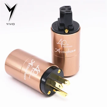 

Factory Supply 2 pcs YPP50# Aluminum alloy shell US EU Euro IEC power Connector AC plug Oxygen-free copper plating power plug
