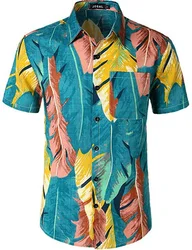 Cardigan imprimé hawaïen à manches longues pour hommes, haut à la mode, dessin animé, à simple boutonnage, coupe cintrée 