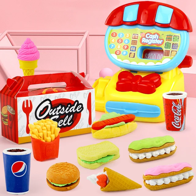 US $11.77 Kids Cash Register Toy Pretend Play Set Food Shopping Baby Simulation Supermarket Educational Child