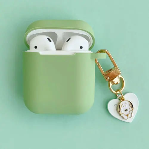 Милый силиконовый чехол из корейской норки для Apple Airpods, чехол, аксессуары, Bluetooth наушники, защитная крышка, персиковый брелок для ключей - Color: E