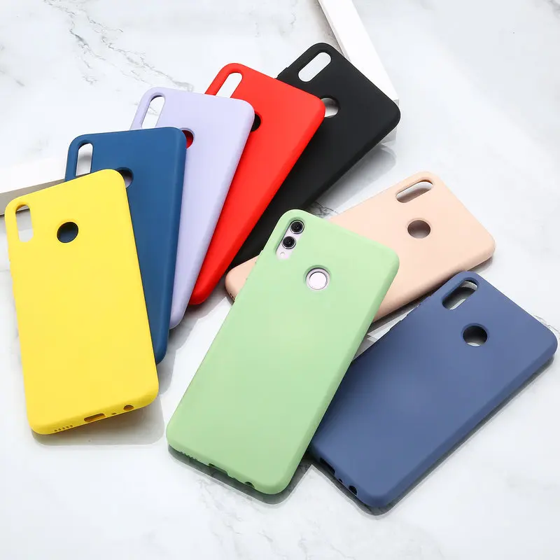 

Case for Huawei P20 Lite P Smart 2019 P30 Mate 20 Pro Case Solid Color Silicone Case for Honor 8X 9 10 Lite 10 20 Pro Y6 Y9 Y7