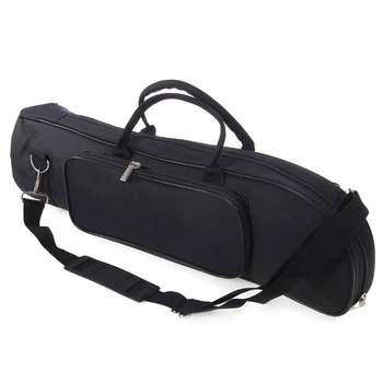 

Waterproof Gig Package Trumpet Bag Professional Portable Soft Adjustable Strap Wind Instrument With Pocket Black Storage Case