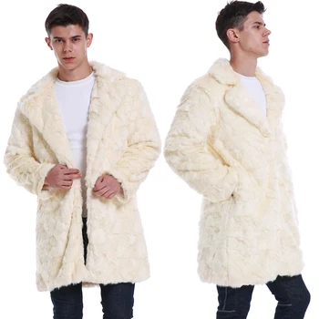 

Fashion Men Faux Fur Coat Long Sleeve Hooded Autumn Winter Coat Men Chaqueta Plus Size Male Fur Coat Solid Outwear With Pockets