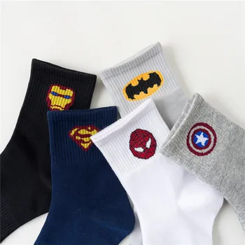 

Superhero The Avengers Iron Man Cosplay Props Spiderman Cotton Stockings Ankle Socks Knee-High Sock Hiking Socks New