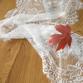 

CANIRICA Table Runner Lace Table Runners Modern Tafelloper Dining Table Decor Camino De Mesa Kitchen Decoration Black White