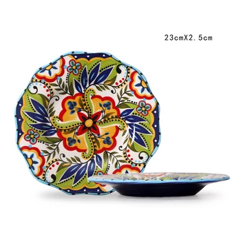 

Direct European creative hand-painted ceramic tableware fashion home Western dish bowl decoration swing plate hanging plate