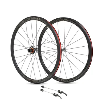 

Ultra-light aluminum alloy 700C road bike wheelset 36mm flat spokes rim sealed bearing carbon fiber hub wheel set