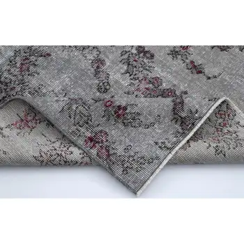 

105x145 Cm Grey Handmade Overdyed Rug-3x5 Ft
