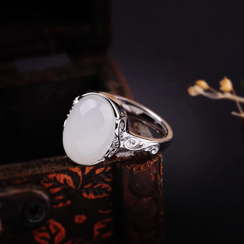 

2019 Anel Feminino Manufacturers Direct Marketing Of Spring And Summer New Fashion Bracelet S925 Pure Ms Opening Hetian Ring