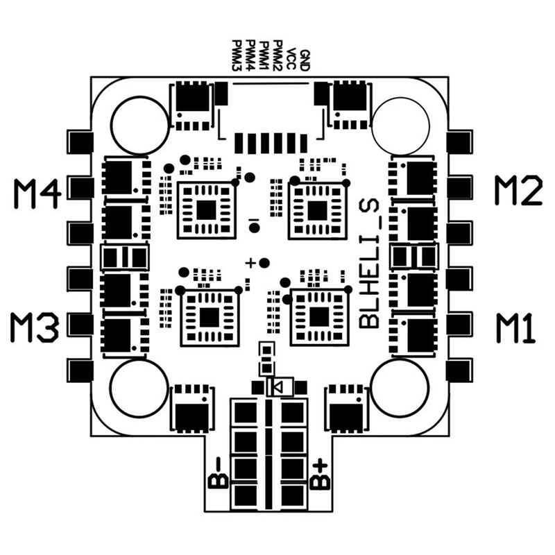 ABKT-4 в 1 15A 2-4S Blheli_S Dshot600 бесщеточный ESC для радиоуправляемого дрона FPV Racing 20X20 мм