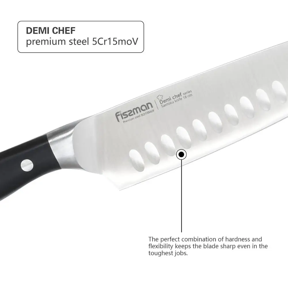 Фиссман 7 дюймовый нож Santoku Demi Chef серии немецкие стальные кухонные ножи|Кухонные