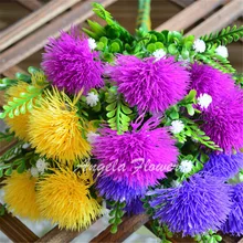 Красочный Милый Шелковый шар Хризантема цветок искусственный Одуванчик 5 головок/Букет открытый цветок для украшения сада завод