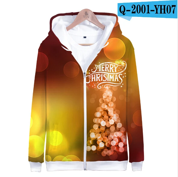 color at picture Рождественские толстовки с объемным рисунком толстовки с капюшоном для детей и взрослых осенне-зимняя теплая Модная забавная 3D куртка с длинными рукавами для мужчин и женщин - Цвет: color at picture