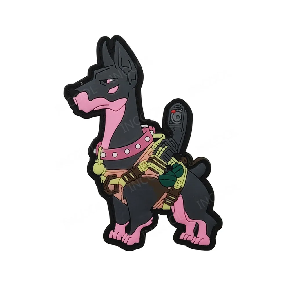 Pink Собака 3D ПВХ нашивки военный боевой дух декоративная заплатка бой K9 служба собаки тактические собаки резиновые значки для жгута жилет рюкзак - Цвет: Pink