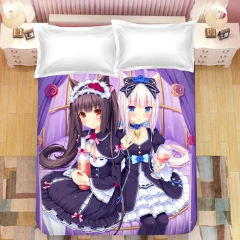 

Game Nekopara Anime 3D Printed Bed Sheet Coverlet Children Room Bed Sheet Bed Linen (NO Duvet Cover Pillowcase) 02
