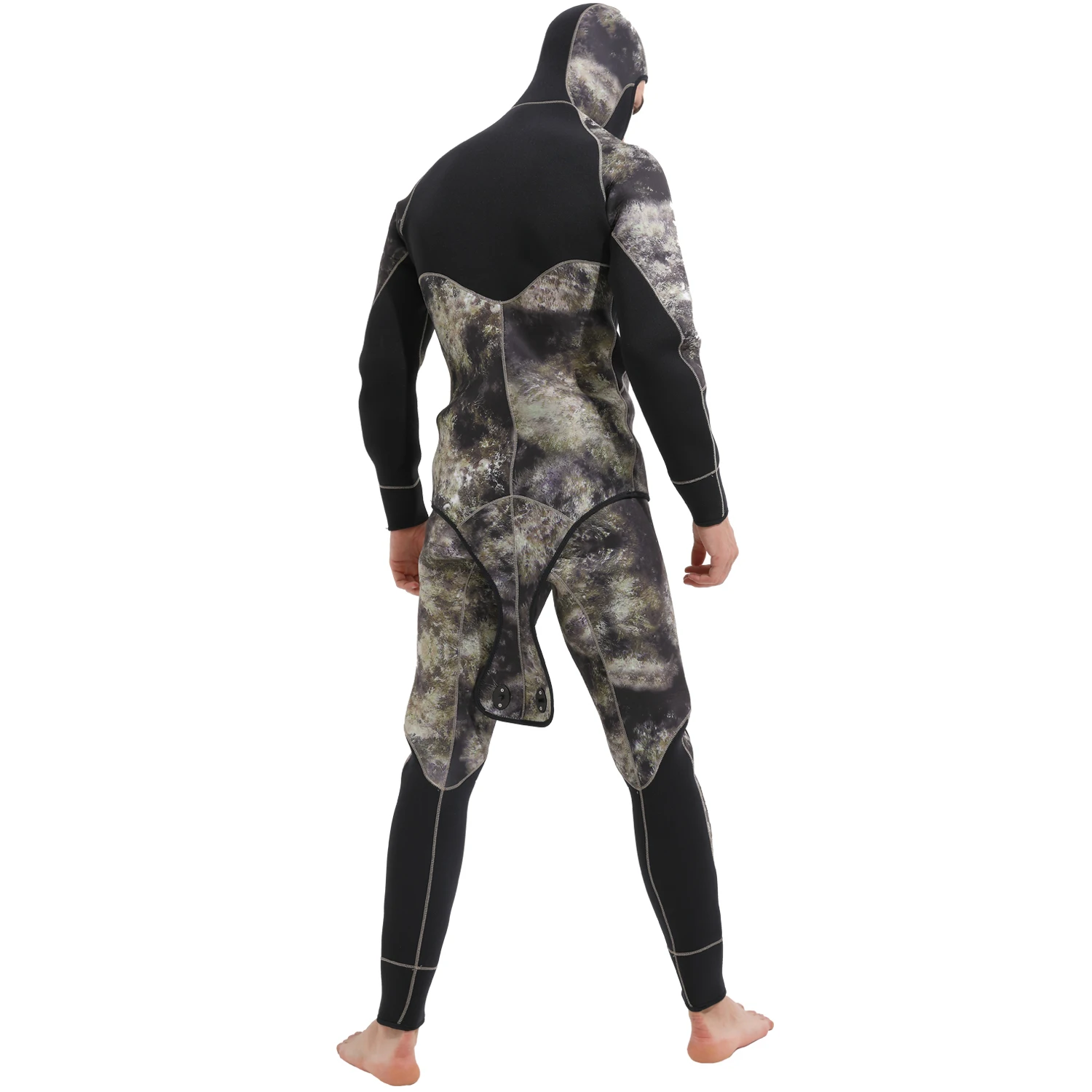 

Sbart 5MM One-piece Long-Sleeve Diving Suit Camouflage Cold And Warm Winter Swimming Two-Piece Set Thick Clothing Fishing Clothe