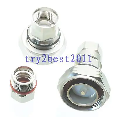 

DHL/EMS 10 Sets 1pce Connector 7/16 DIN plug pin clamp 1/2" flexible cable RF COAXIAL straight -C1