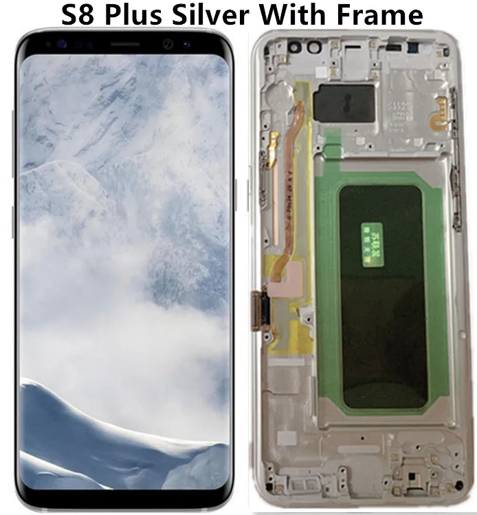 ЖК-дисплей для samsung Galaxy S8, ЖК-дисплей S8 plus, G950, G950F, G955fd, G955F, G955, с тенью, с сенсорным экраном, оцифровать - Цвет: S8 Plus Silver Frame