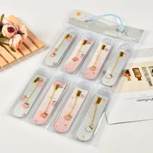 1 шт. Kawaii сладкий персик Подвеска из металлической цепочки маркер Закладка страницы школы канцелярский подарок для студента