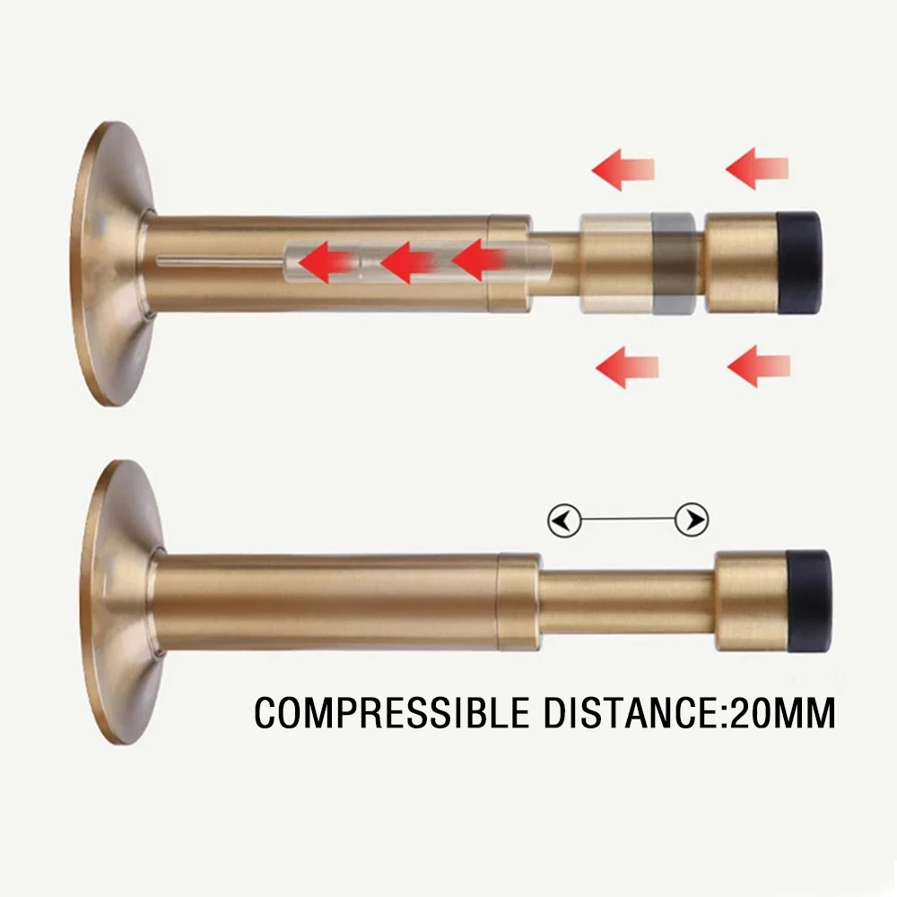 Hydraulic Buffer Door Stopper Pure Copper And Aluminum Alloy Floor Door Stops Rubber Bumper Wall Protector Stoppers