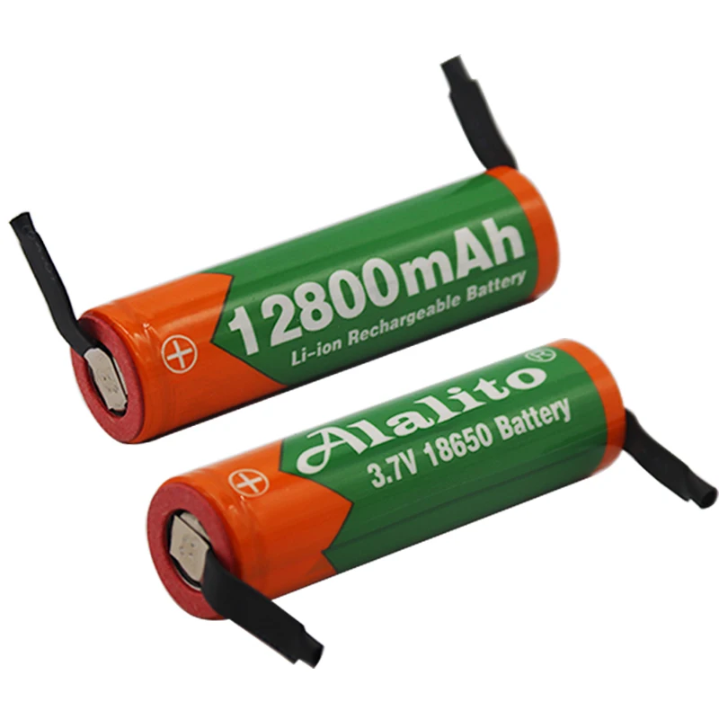 18650 Rechargeable Battery 3.7V 18650 12800mAh Capacity Li-ion Rechargeable Battery For Flashlight Torch Battery+diy nickel