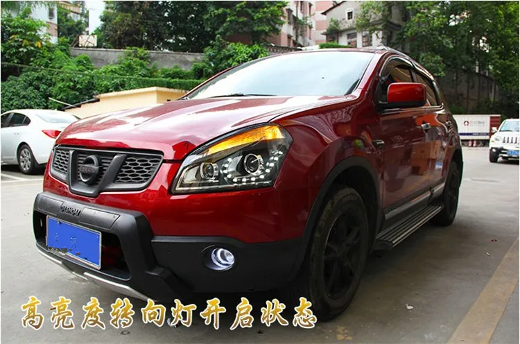 Автомобильный Стайлинг для Nissan Qashqai фары 2008- Qashqai светодиодный фары DRL Биксеноновые линзы Высокий Низкий луч парковка противотуманная фара