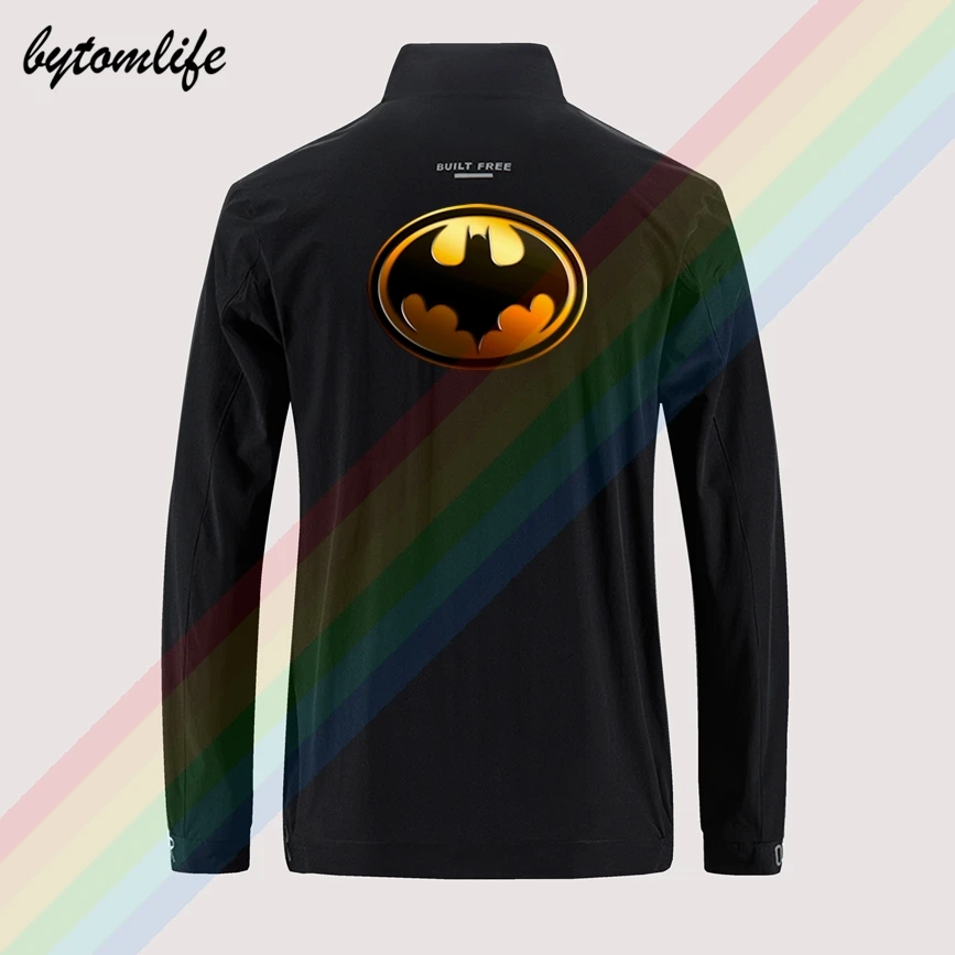 

Batman 89 Logo Slim Sport Jacket Men's Street Windbreaker Zipper Thin Jacket Men's Casual Back Printing Jacket Asian Size