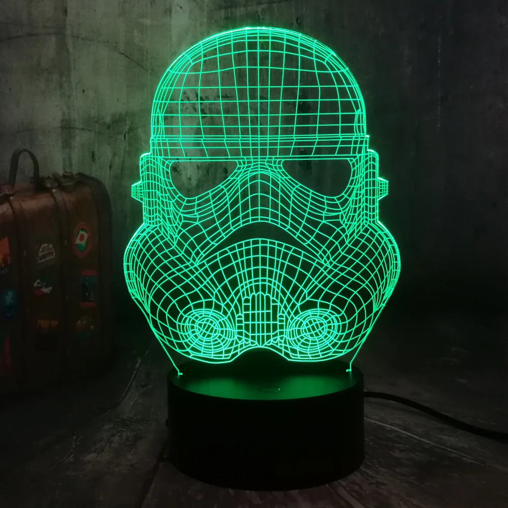 Star Wars Imperial Stormtroope luz de noche LED 3D 7 Color cambio mesa escritorio lámpara decoración del hogar vacaciones chico chicos regalo de Navidad
