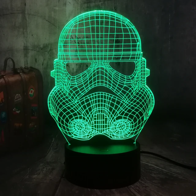 Star Wars Imperial Stormtroope luz de noche LED 3D 7 Color cambio mesa escritorio lámpara decoración del hogar vacaciones chico chicos regalo de Navidad