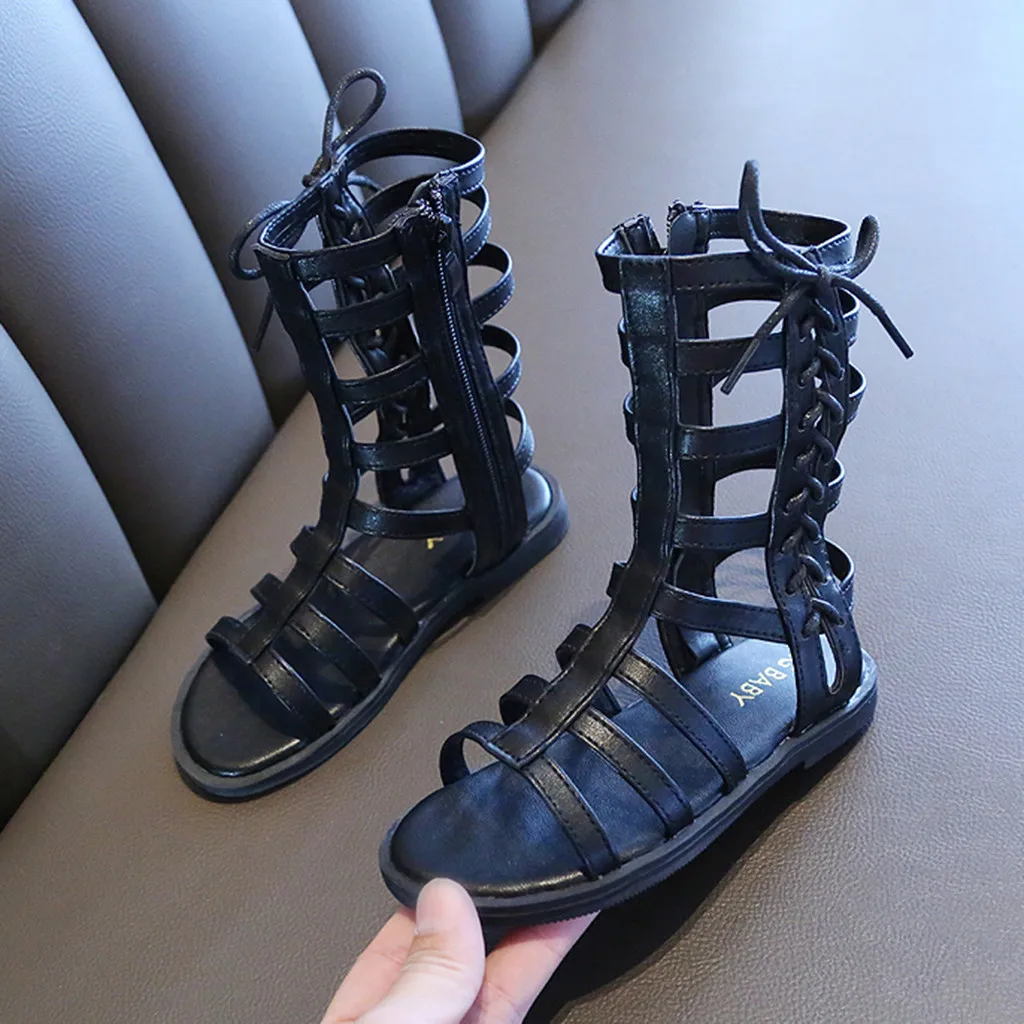 Summer Roman Children Sandals Toddler Infant Kids Baby Girls Summer Roman Princess Shoes Open Toe Zip Sandals baby booties