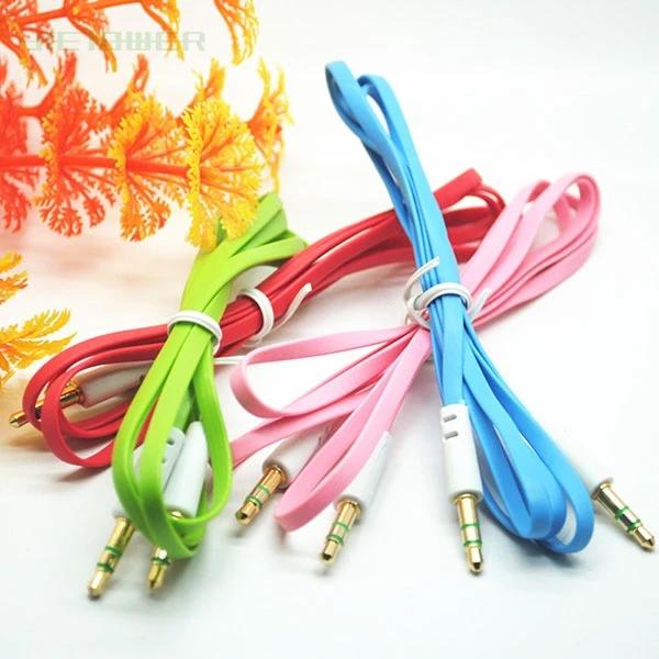 300pcs 3 5 Jack Aux Cable 3 5mm Car fishnet Audio Cable 1 8M Gold Plated jack male to male speaker cables for Headphone Speaker