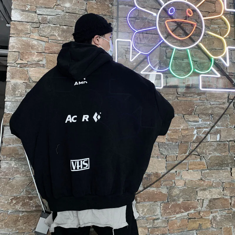 Толстовка с капюшоном, BF Harajuku, Ins Tide, брендовая, свободная, в стиле хип-хоп, с английским принтом, для мужчин и женщин, на осень и зиму, Новинка
