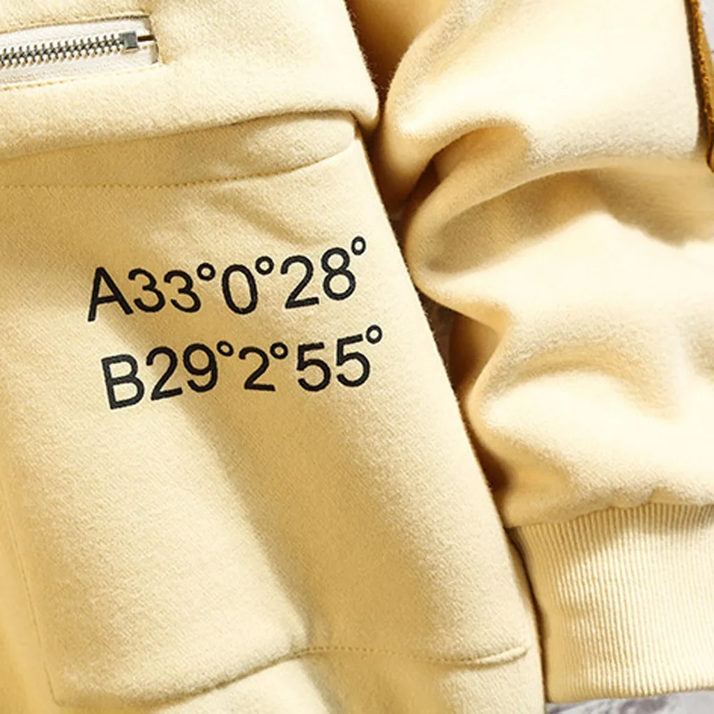 Men's Casual Fashion Plus Size Printing Hoodie Fleece Sport Sweatershirt Tops