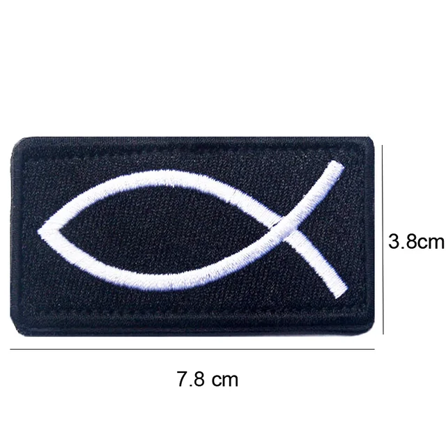 The Patchesembroidered Fishbone Patch - Hook & Loop Canvas Armband For  Clothing