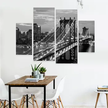 

Pictures Wall Picture Home Printed Canvas New York Bridge Print Oil Painting 3 Pcs/Set Decor Morden