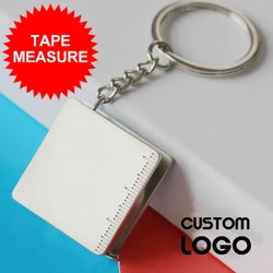 Cinta métrica con logotipo personalizado de Metal, llavero con regla portátil creativa personalizada, regalos de empresa, papelería para estudiantes de oficina y escuela