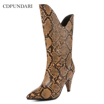 

CDPUNDARI Sexy Pointed Toe Ankle boots for women High heel boots Ladies shoes woman black white chaussure femme