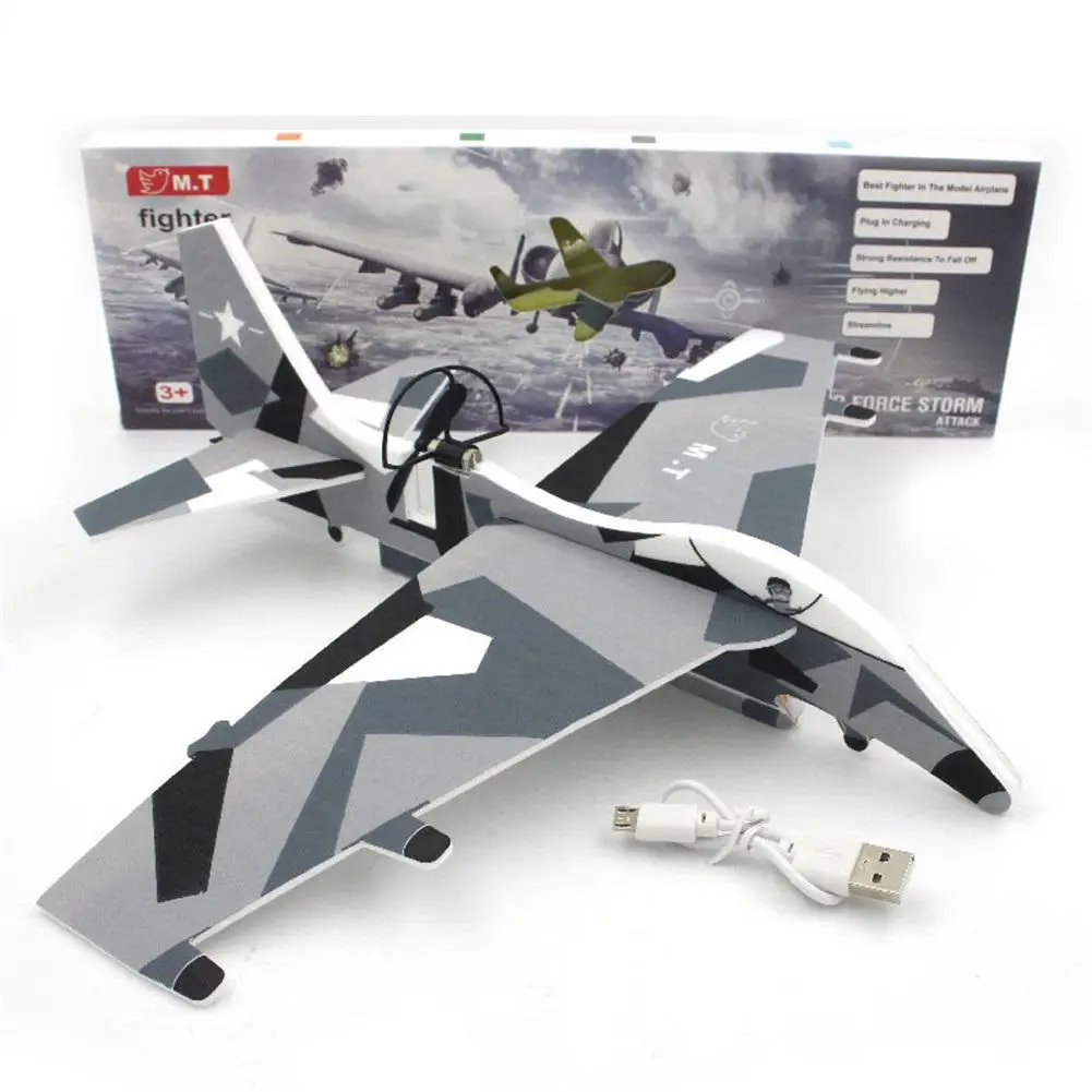

Rechargeable Electric Aircraft Model Glider Foam Powered Flying Plane Educational Toy with LED Light Kids Toys Table Decoration