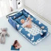 Sleeping Nest for Baby Bed Crib with Pillow Portable Newborn Baby Nest Bed Detachable Washable Baby Lounger Bedding 3