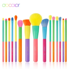 Docolor-Conjunto de brochas de maquillaje, 15 Uds., polvo cosmético, sombra de ojos, base, colorete, fusión para belleza, pincel para maquillaje