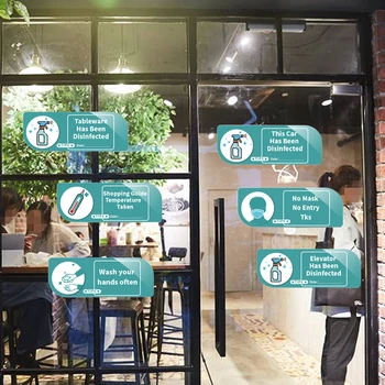 

Acrylic English Safety Notice Sign Wall Sticker Business Restaurant School Office Building Warning Signs Wall Stickers