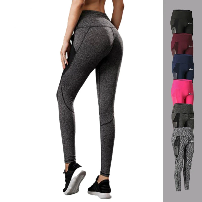 Professional Women High Waist Elasticity Yoga Pants Quick Dry Seamless Sports Leggings Solid Color Compression Running Tights | Спорт и